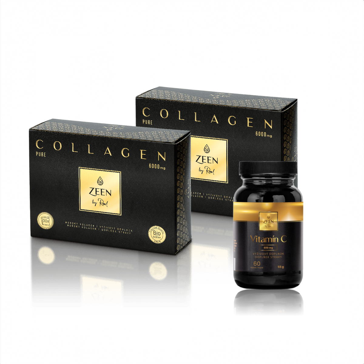 ZEEN 2x Collagen Pure 6000 mg 30 daily doses with a gift of Vitamin C