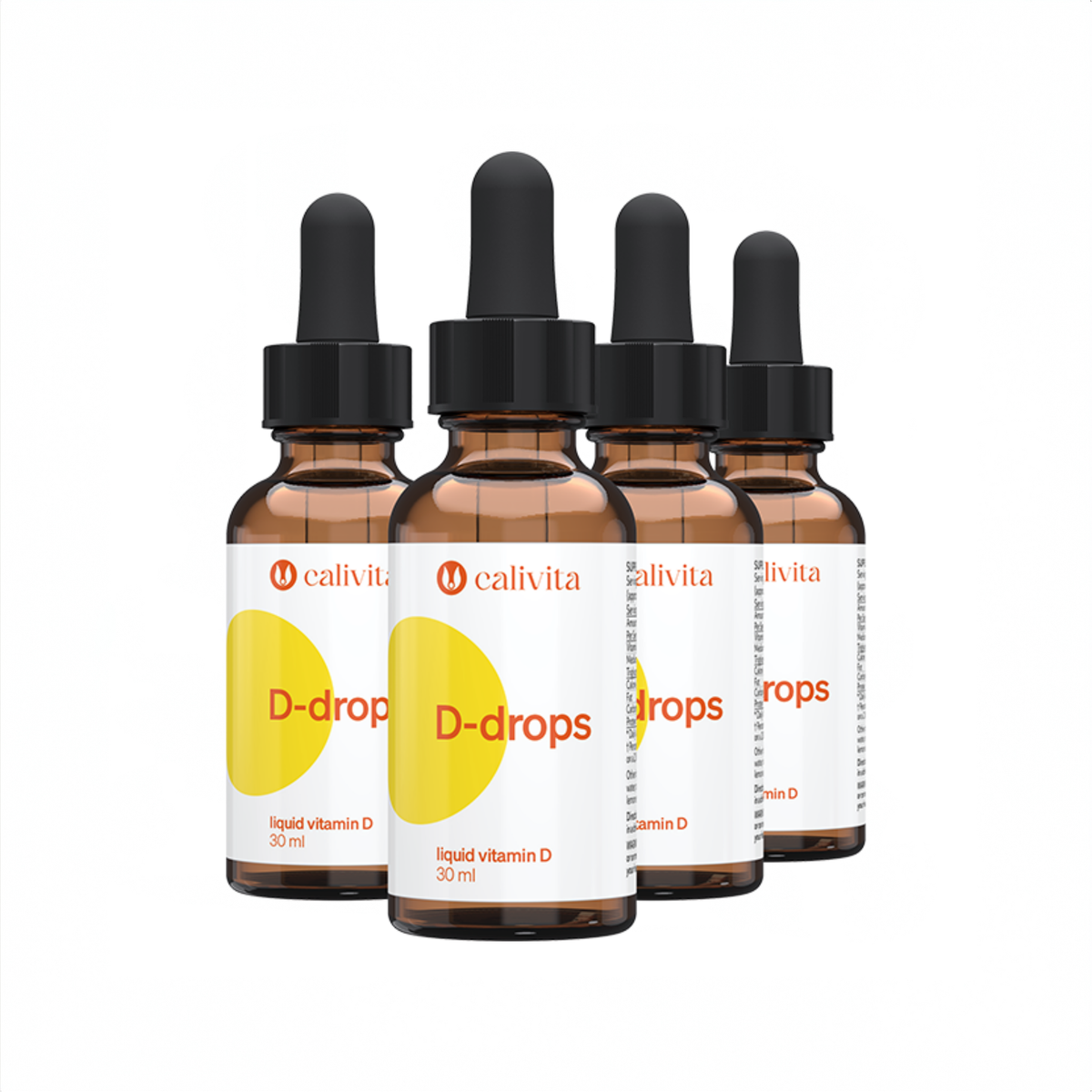 Calivita Vitamin-D-Tropfen D-drops 4x30ml Familienpackung