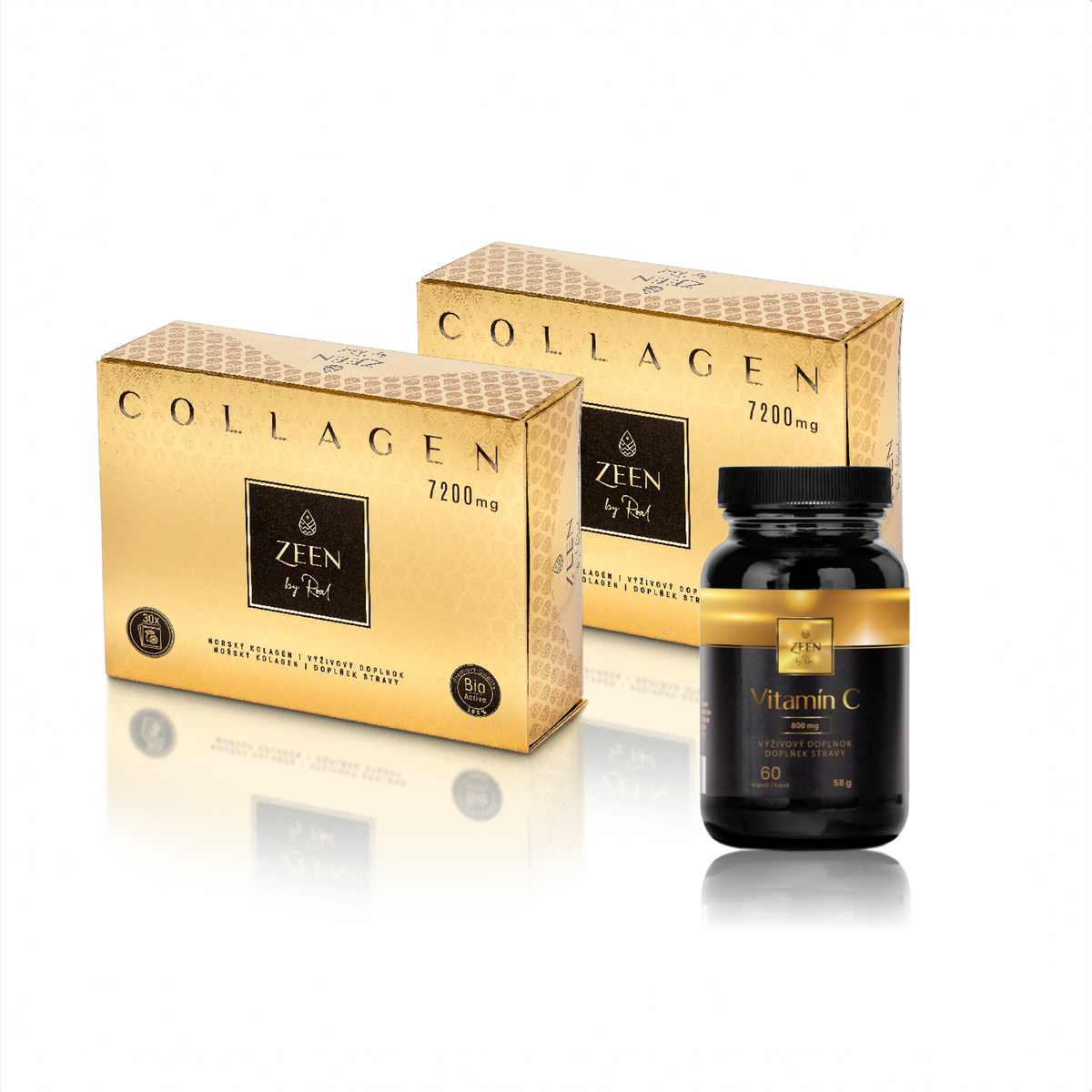 ZEEN 2x Collagen Lemon 7200 mg with a gift of Vitamin C